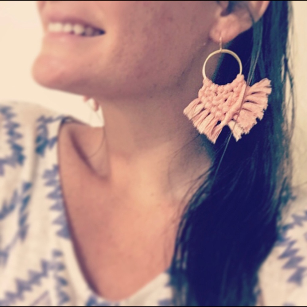 Macrame tassel earrings